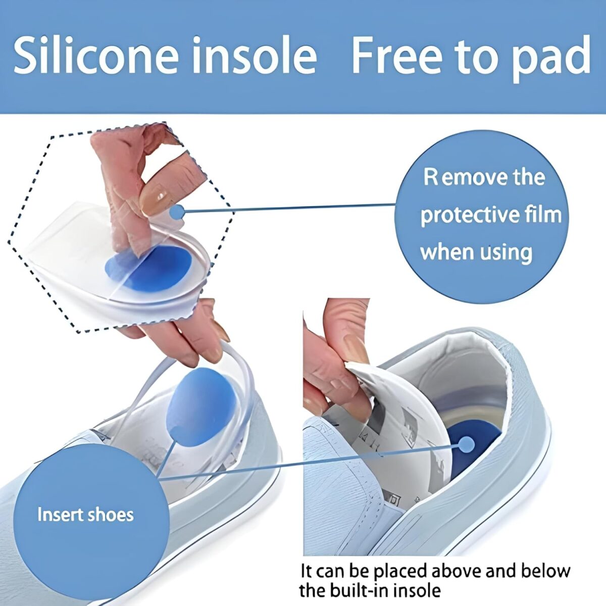 ⁦كعب طبي من السيليكون للأحذية مضاد للصدمات مناسب للارتداء اليومي والأنشطة الرياضية⁩ - الصورة ⁦8⁩
