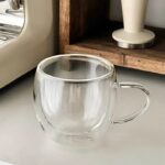 ⁦مج زجاج دبل شفاف 150 ملل لشرب وتقديم القهوة والعصائر⁩ - الصورة ⁦3⁩