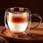 مج زجاج دبل شفاف 200 ملل للقهوة والشاي