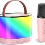 مكبر صوت مضئ بالوان مختلفة مزود بميكروفون