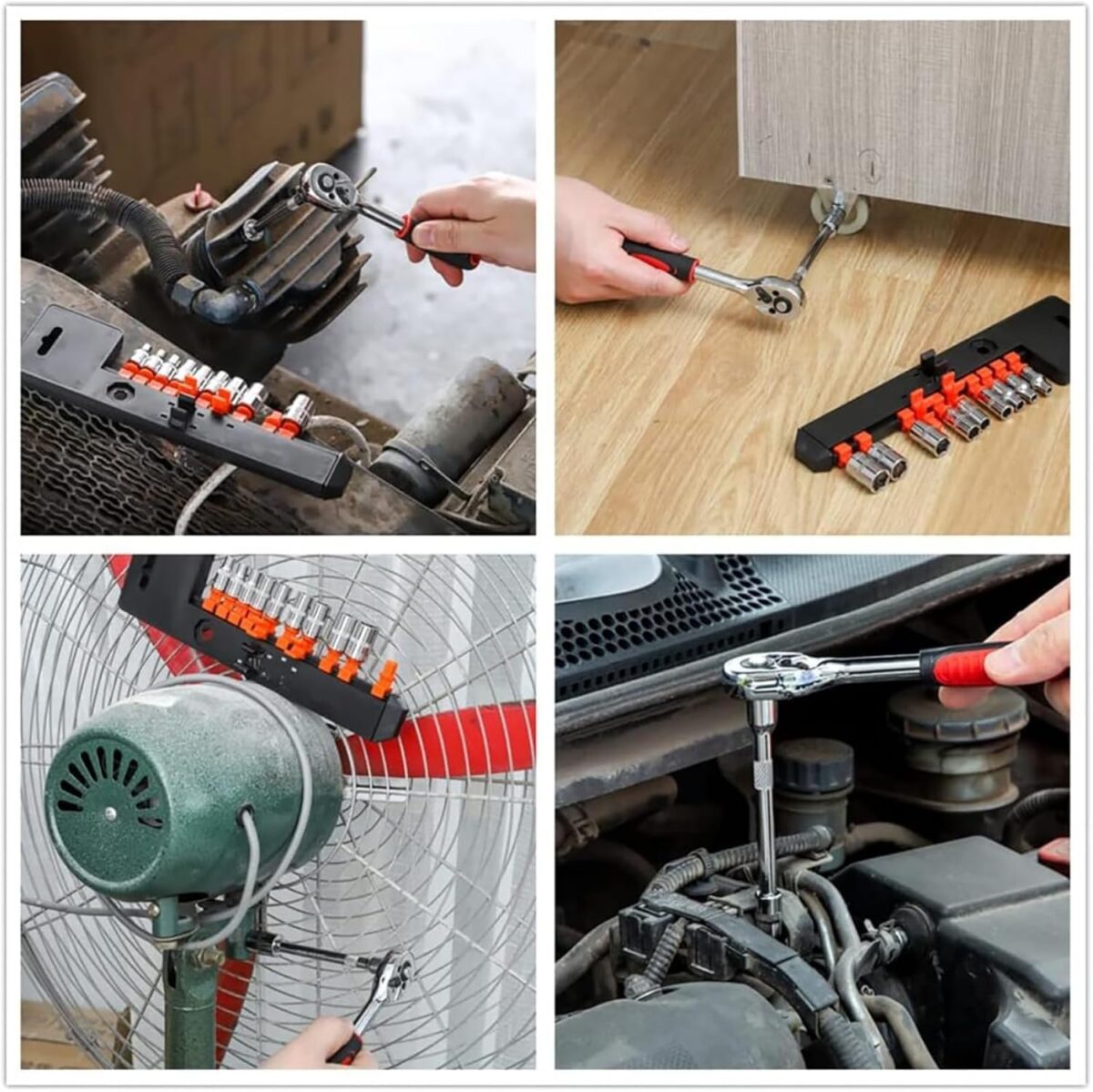 ⁦طقم مفاتيح ربط مع سقاطة ب 10 رؤوس قابلة للتبديل⁩ - الصورة ⁦8⁩