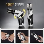 ⁦طقم مفك كهربائي لاسلكي 25 قطعة بتصميم مقبض قابل للدوران 180 درجة _  بيو اس بي للشحن⁩ - الصورة ⁦2⁩