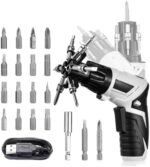 ⁦طقم مفك كهربائي لاسلكي 25 قطعة بتصميم مقبض قابل للدوران 180 درجة _  بيو اس بي للشحن⁩ - الصورة ⁦4⁩