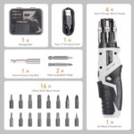 ⁦طقم مفك كهربائي لاسلكي 25 قطعة بتصميم مقبض قابل للدوران 180 درجة _  بيو اس بي للشحن⁩ - الصورة ⁦7⁩