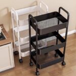 ⁦عربة تخزين ومنظم 3 أدوار لتنظيم المطبخ وترتيب أدوات الحمام بعجلات لسهولة الحركة⁩ - الصورة ⁦3⁩