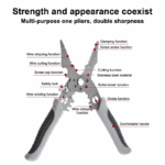 ⁦كماشة 4 في 1 لتقطيع وتجعيد وربط الأسلاك والكابلات⁩ - الصورة ⁦8⁩