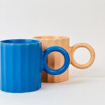 مج بورسلين بتصميم مضلع ويد دائرية لتناول النسكافيه 300 ملي