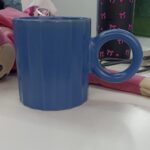 مج بورسلين بتصميم مضلع ويد دائرية لتناول النسكافيه والمشروبات الساخنة 300 ملي