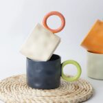 مج بورسلين بتصميم مموج ويد دائرية للمشروبات الساخنة 350 ملي