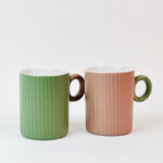 ⁦مج بورسلين بيد دائرية وتصميم مضلع أنيق لتناول المشروبات الساخنة واللاتيه300 ملي⁩ - الصورة ⁦3⁩