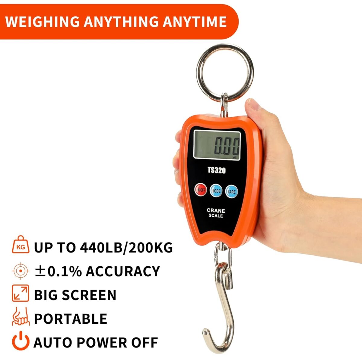 ⁦ميزان رافعة ديجيتال محمول بشاشة ليد رقمية يحمل حتى 200 كجم⁩ - الصورة ⁦4⁩