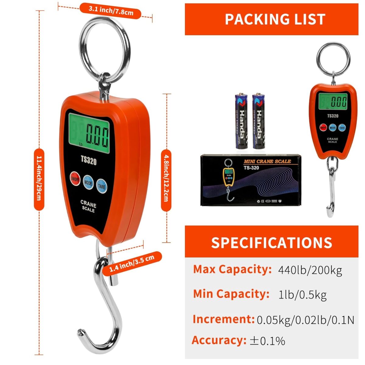 ⁦ميزان رافعة ديجيتال محمول بشاشة ليد رقمية يحمل حتى 200 كجم⁩ - الصورة ⁦5⁩