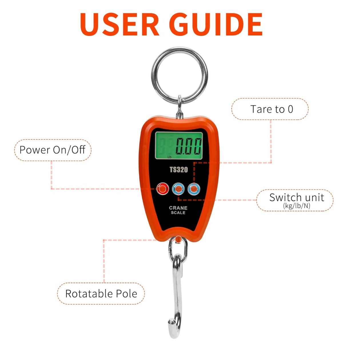 ⁦ميزان رافعة ديجيتال محمول بشاشة ليد رقمية يحمل حتى 200 كجم⁩ - الصورة ⁦6⁩