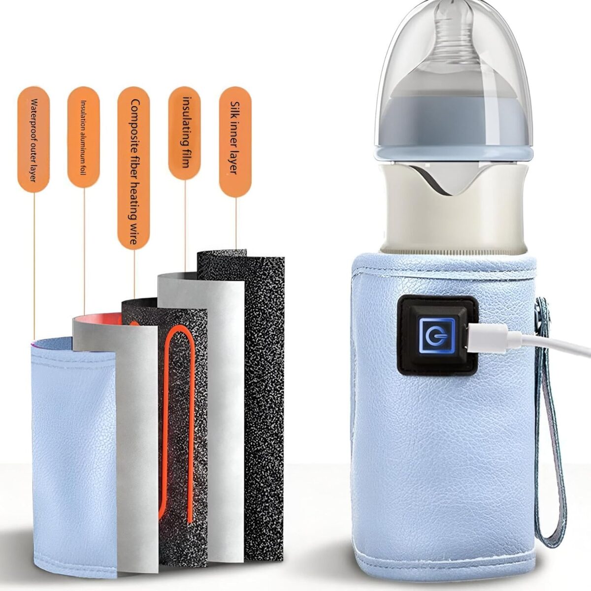 ⁦حافظة حرارية لببرونة الأطفال لتسخين الحليب بمنفذ يو اس بي⁩ - الصورة ⁦7⁩