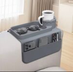 ⁦حامل اكواب سيليكون لمسند يد الكنبة مع جيوب جانبية لحمل الموبايل والريموت⁩ - الصورة ⁦7⁩