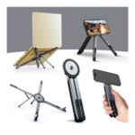 حامل مغناطيسي معدني قابل للطي والتعديل للموبايل واللابتوب والايباد