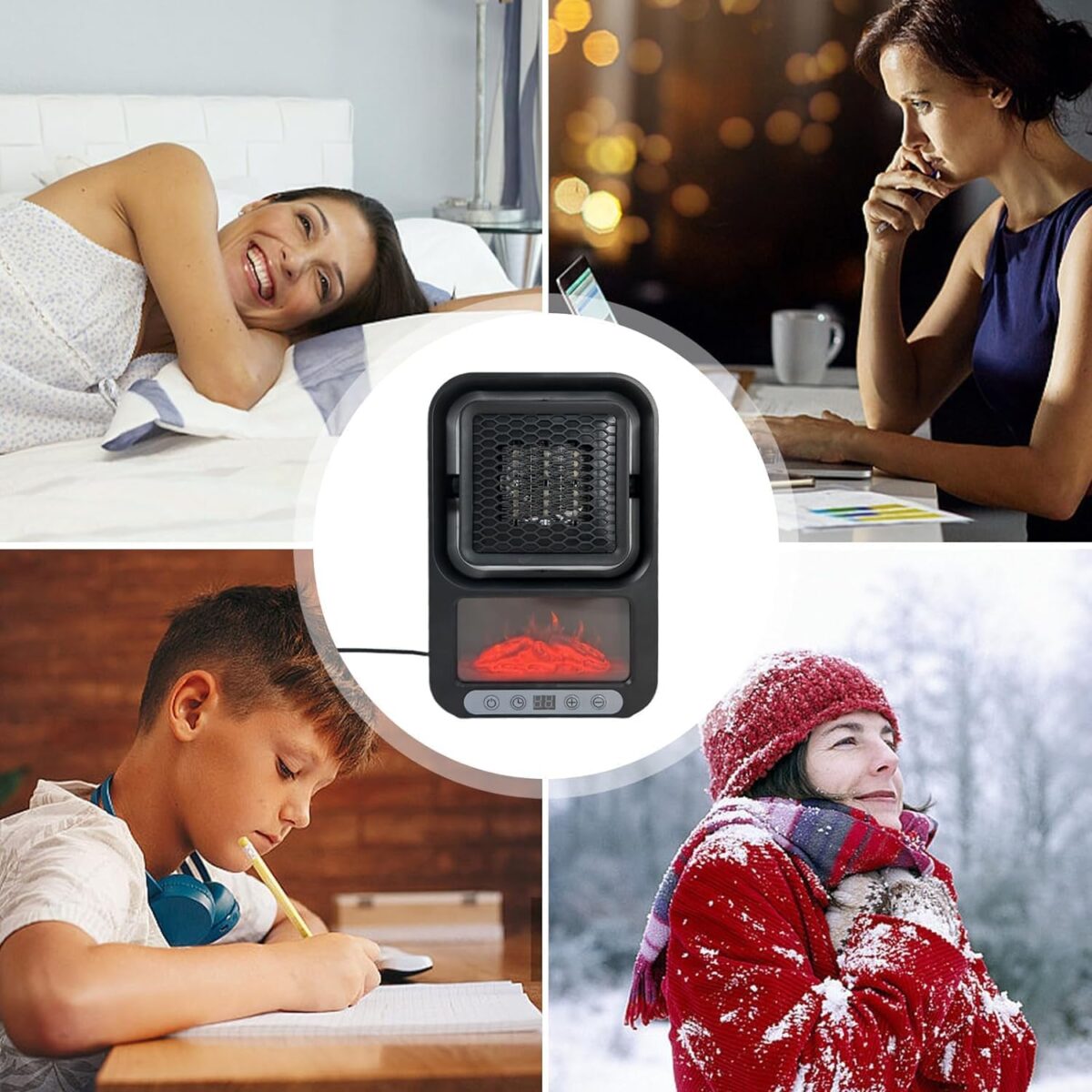 ⁦دفاية كهربائية محمولة تدور بزاوية 180 درجة للمنزل والمكتب⁩ - الصورة ⁦6⁩