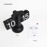 ⁦ساعة مكتب رقمية قلابة بتصميم كلاسيكي عتيق تعمل بالبطارية⁩ - الصورة ⁦6⁩