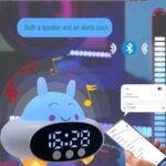 ⁦ساعة ومنبه بتصميم أرنب مع سبيكر بلوتوث بإضاءة ليد 7 ألوان مختلفة⁩ - الصورة ⁦3⁩