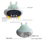 ⁦ساعة ومنبه بتصميم أرنب مع سبيكر بلوتوث بإضاءة ليد 7 ألوان مختلفة⁩ - الصورة ⁦5⁩