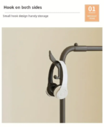 ⁦ستاند ملابس مزدوج ب 4 ارفف لتنظيم الاحذاية ومزود ب 4 هوك جانبية لتعليق الشنط⁩ - الصورة ⁦5⁩