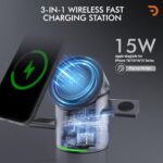 ⁦شاحن وايرليس ماجنتيك تاتش  3 * 1 للموبايل والايربودز وسمارت واتش⁩ - الصورة ⁦7⁩