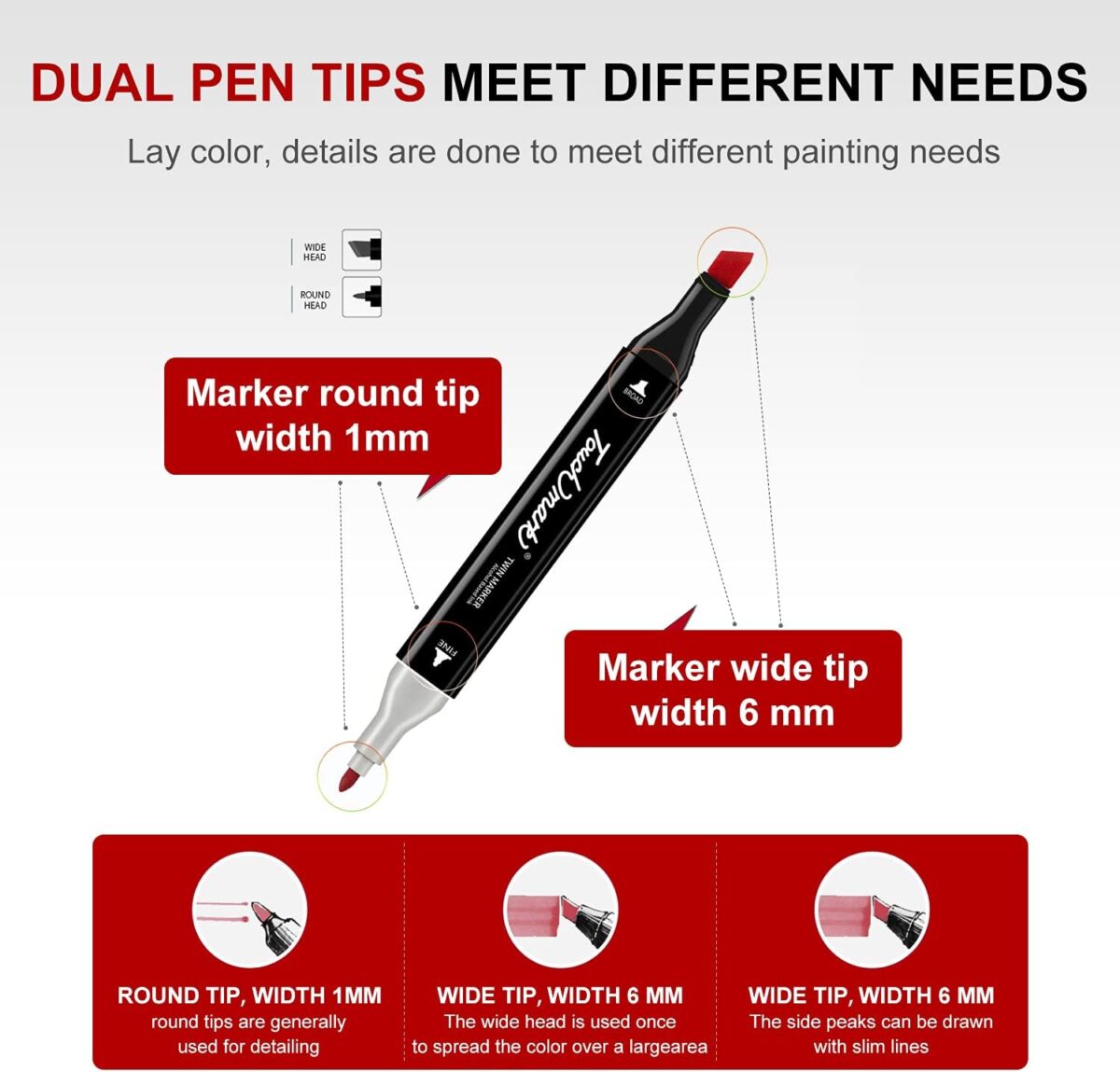 ⁦شنطة ألوان ماركر 80 لون مزدوجة الرأس للرسم والتحديد والتلوين⁩ - الصورة ⁦5⁩