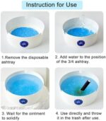 ⁦طفاية سجائر مزدة بجل لامتصاص الرماد وإزالة الروائح للاستخدام مرة واحدة 25 قطعة⁩ - الصورة ⁦6⁩