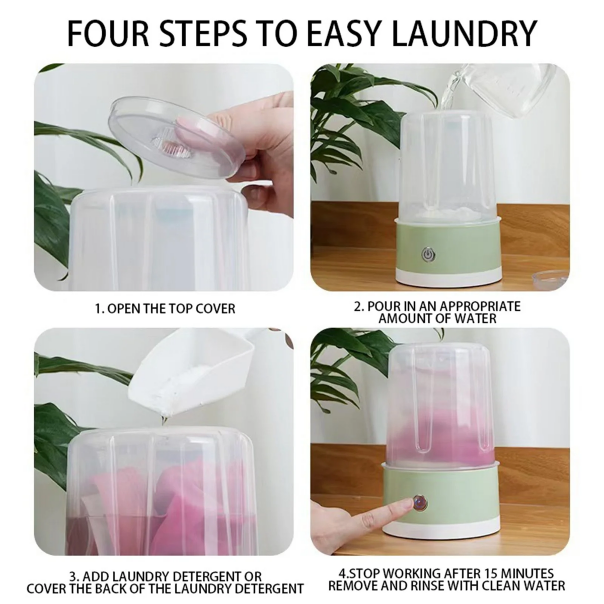 ⁦غسالة ميني محمولة لملابس الاطفال 4000 مللي امبير⁩ - الصورة ⁦2⁩