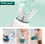 فرشة اسنان وتربروف كهربائية من السيليكون لتنظيف الاسنان