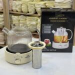 كاتيل بايركس شفاف مع مصفاة داخلية للشاي والاعشاب بسعة 2 لتر