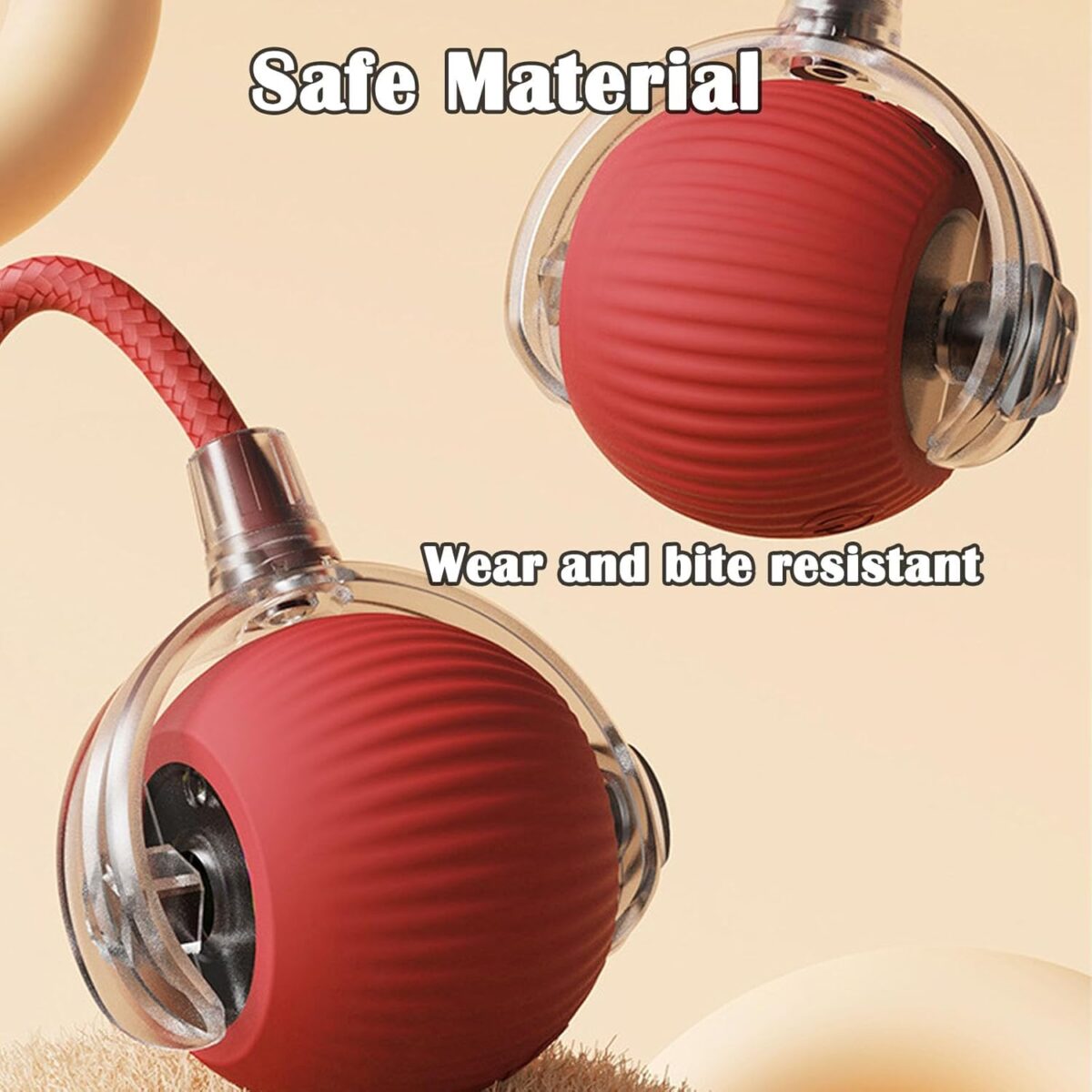 ⁦كرة تفاعلية دوارة لتسلية القطط والحيوانات الاليفة بيو اس بي للشحن⁩ - الصورة ⁦6⁩