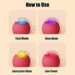 ⁦كرة تفاعلية دوارة لتسلية القطط والحيوانات الاليفة بيو اس بي للشحن⁩ - الصورة ⁦7⁩