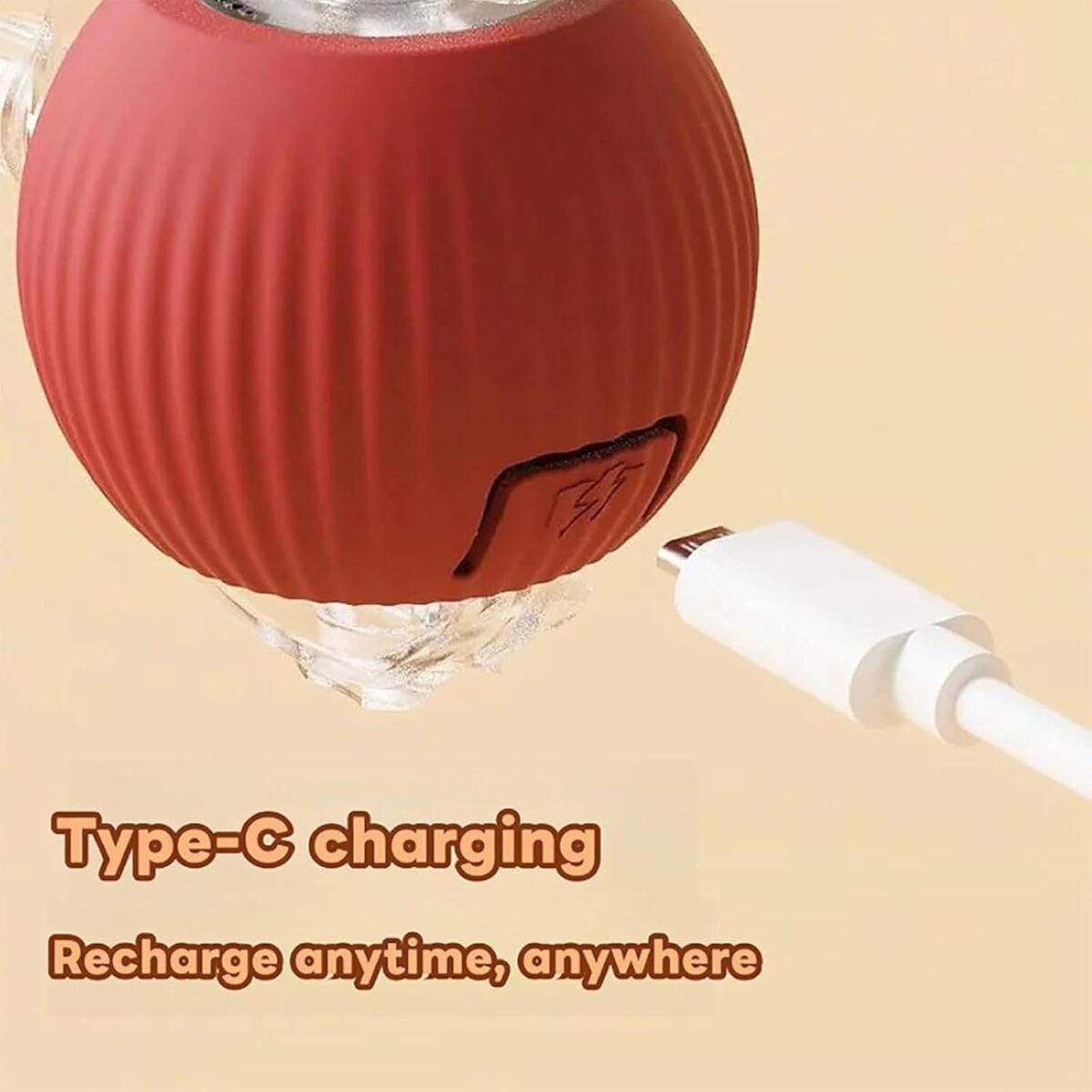 ⁦كرة تفاعلية دوارة لتسلية القطط والحيوانات الاليفة بيو اس بي للشحن⁩ - الصورة ⁦8⁩