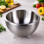 ⁦بولة استانلس ستيل تركي عميقة للسلطة ب 3 أرجل مقاس 25 سم⁩ - الصورة ⁦2⁩