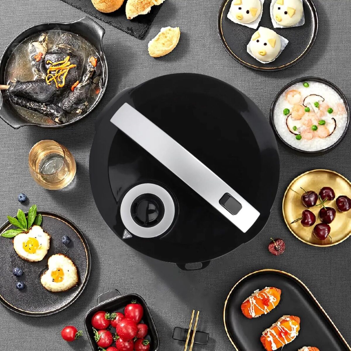 ⁦حلة ديجيتال لطبخ الأرز ب 12 برنامج للطهي بسعة 5 لتر وقوة 700 واط⁩ - الصورة ⁦5⁩