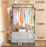 ⁦ستاند لتنظيم الملابس مع هوك جانبي لتعليق الشنط والاسكارف و 2 درج لتنظيم الاحذية⁩ - الصورة ⁦2⁩