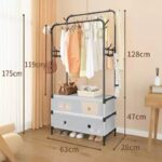 ⁦ستاند لتنظيم الملابس مع هوك جانبي لتعليق الشنط والاسكارف و 2 درج لتنظيم الاحذية⁩ - الصورة ⁦3⁩