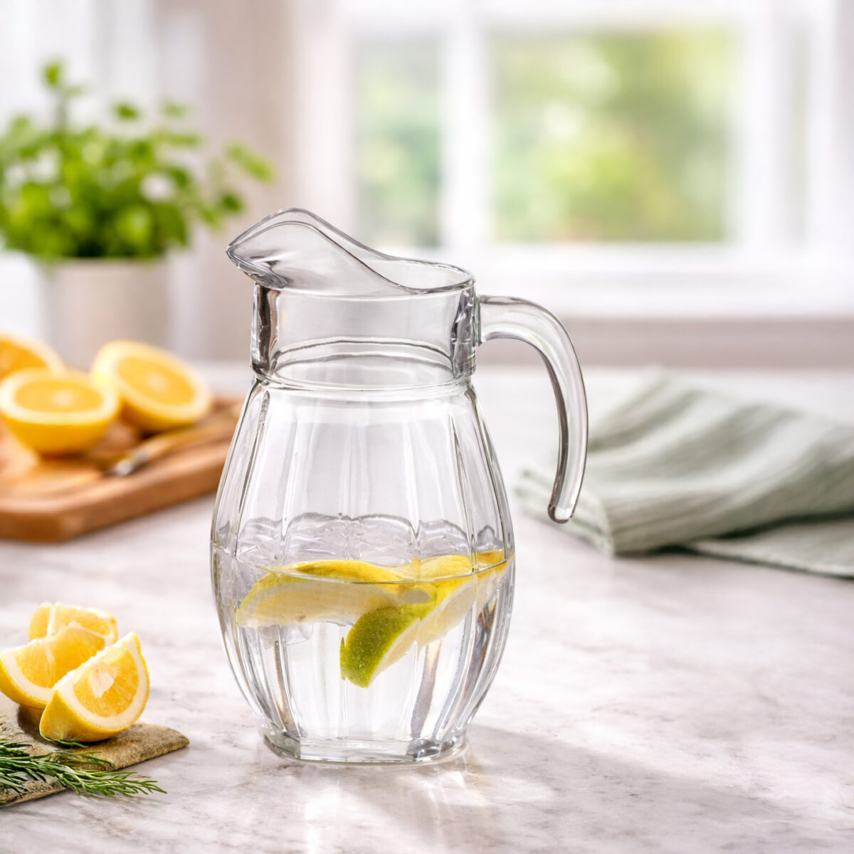 ⁦شفشق زجاج  لتقديم المشروبات والعصائر بيد لسهولة الحمل⁩ - الصورة ⁦5⁩