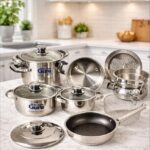 طقم حلل استانلس ستيل تركي للطهي 22 قطعة