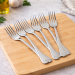 ⁦طقم شوك استانلس ستيل تركي 12 قطعة باللون الفضي⁩ - الصورة ⁦3⁩