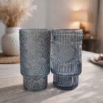 ⁦طقم كوبايات زجاج مزخرف باشكال مختلفة باللون الرمادي 6 قطع⁩ - الصورة ⁦8⁩