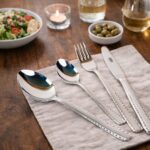 ⁦طقم معالق وشوك وسكاكين استانلس ستيل تركي 24 قطعة باللون الفضي⁩ - الصورة ⁦3⁩