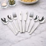 ⁦طقم معالق وشوك وسكاكين استانلس ستيل تركي 24 قطعة باللون الفضي⁩ - الصورة ⁦5⁩