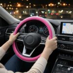 ⁦غطاء دريكسيون جلد مزين بالماس مانع للانزلاق لراحة اليد اثناء القيادة⁩ - الصورة ⁦2⁩