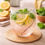 ⁦كوباية زجاج دابل مزينة بجليتر متحرك من الداخل⁩ - الصورة ⁦3⁩