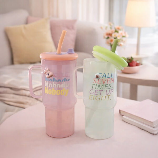 مج زجاج 900 ملي بيد و شاليموه لشرب العصائر والمشروبات الساخنة