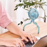 مروحة ثلاثيه الأرجل 3 سرعات قابلة لإعادة الشحن وآمنة للأطفال