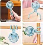 ⁦مروحة ثلاثيه الأرجل 3 سرعات قابلة لإعادة الشحن وآمنة للأطفال⁩ - الصورة ⁦3⁩