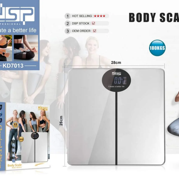 ميزان رقمي لقياس وزن الجسم  سعة 180 كجم